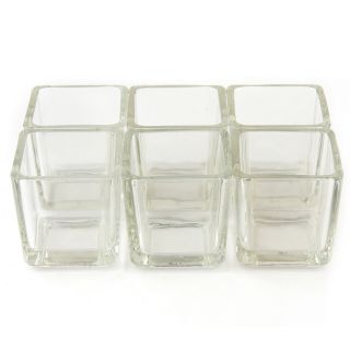 Clear Round Square Votive Candle Holders 12pc Box