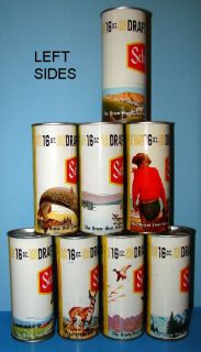 Schmidt Draft 16oz Beer Cans Complete Set of 8 by Jacob Schmidt of St 