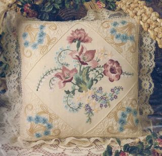 Something Special Candlewicking Embroidery Victoria Floral Pillow Kit 