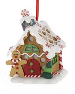 25 Gingerbread Kisses LED Lighted Peppermint House Christmas 