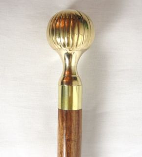 polished brass inlaid ball cane walking stick 36 please scroll down to 