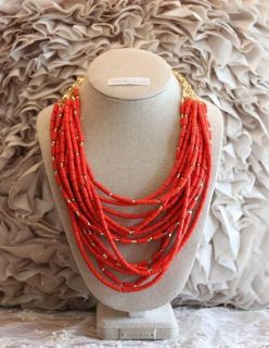 Stella Dot Red Beads Campari Necklace