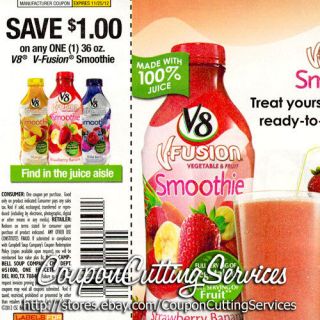   Coupons V8 V Fusion Smoothie Juice $1 Off One Any Flavor x11 25