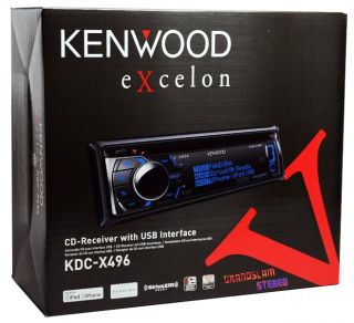 Kenwood KDC X496 in Dash Car Stereo CD USB Receiver with Am FM Tuner 