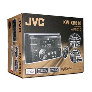 New JVC KW XR610 Double DIN Car Audio CD  Player USB