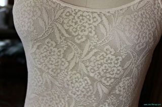 Bohemian New Pretty Delicate Ivory Sisley Italy Stretch Lace Cami Tank 
