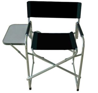 Folding Camp Chair with Side Table and Storage Pocket
