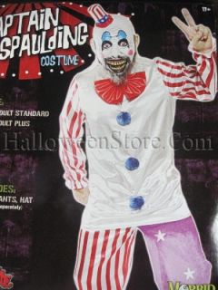 Captain Spaulding Adult Costume includes shirt, pants, and hat. Mask 