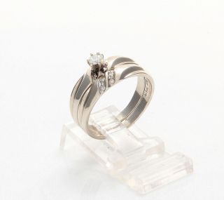 carat Natural Diamond 14k White Solid Gold Bridal Wedding Set Ring 