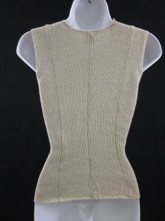 Calvin Klein Collection Beige Knit Sleeveless Sweater M