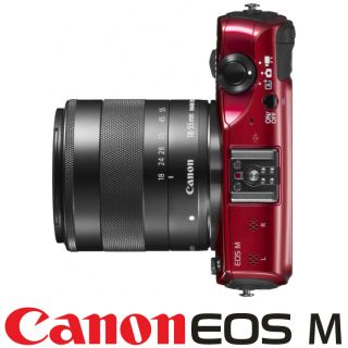 New Canon EOS M Camera Red EF M 18 55mm Is STM Mount Adapter 90EX Kit 
