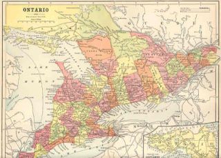 Canada Ontario Antique Map Color Hunt Eaton C1893