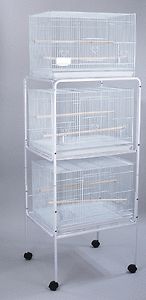 Finch Canary Parakeet Cockatiel Breeding Bird Cage 3 Cages w Stand 