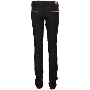 Etoile Isabel Marant Ivoi Slim Fit Zip Corduroy Black Trousers Jeans 