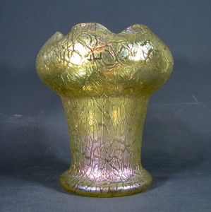 Antique LOETZ Candia Mimosa Iridescent Art Glass Vase, Secessionist 
