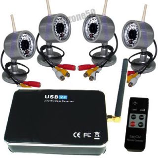 Wireless 4 IR Camera CCTV Home Security DVR System