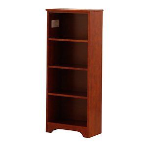 Canwood Bookcase Cherry Color, Solid New Zealand Pine & Wood, Easy 