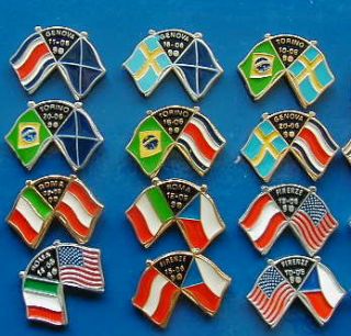1990 Italy soccer football worldcup complete set 36 Team matches PINS