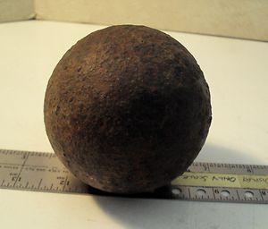 Antique Steel Cannon Ball 3 4 250 Lb
