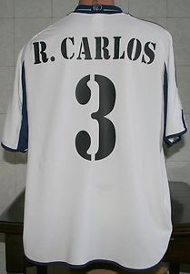 2000 2001 R Carlos 3 Real Madrid Home Shirt Adidas Teka Size XL