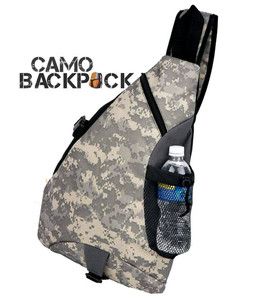 Digital Camo Sling Backpack Army Camouflage Book Bag Camping Military 