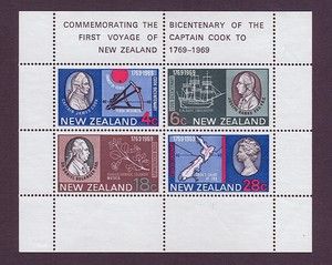 New Zealand 1969 Captain Cook MNH Souvenir Sheet; 