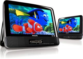 Philips PET9402 Dual 9” Car DVD Player w Car Adapter