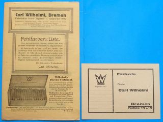   Catalog Postcard Order Cigars Carl Wilhelmi Bremen 1930S