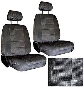 Charcoal Car SEAT COVERS 2 low back seatcovers w/ head rest #4
