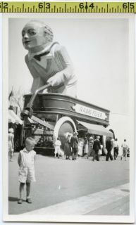   1933 Chicago Worlds Fair photo / Huge Radio Flyer Wagon & Goliath Boy