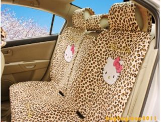 Hello Kitty Car Leopard Headrest Back Front Seat Covers 8 Pcs Free 
