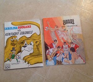   1971 ABA Carolina Cougars vs KY Colonels Program 1970 Cougars Yearbook