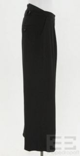 Carolina Herrera Black Silk Pleated Trouser Pants Size 6