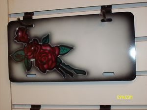 Airbrush Rose Personalized Car License Plates Tags