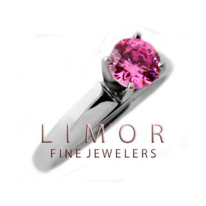 50 Carats Pink Sapphire Engagement Ring 14k White Gold