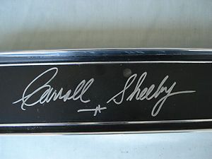 Carroll Shelby autographed,signed early Mustang glove box door ,very 