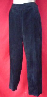 Carole Little Black Suede Pants Size 16 Womens Clothing XL Leather New 
