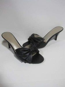 Caressa Womens Skyrocket Bow Strap Slide Heels Leather New $119 Free 