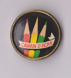 Vintage Caran DAche Pencils Crayons Pin Badge 1960s Logo
