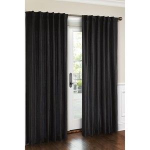 New Canopy Faux Silk Lined Curtain Panel 54x95 Black