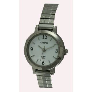 Timex Ladies Carriage Watch Silvertone TwoTone Expansion Round Case 