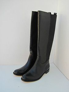 New Authentic Coach Carrieann Black Soft Leather Small Heels Boots 8 