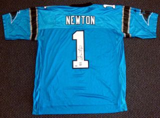 Cam Newton Autographed Carolina Panthers Blue Authentic Reebok Jersey 