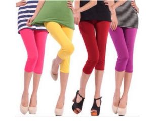 Capri Leggings Summer Colors Cute for Short Skirt Dress Girls Footless 