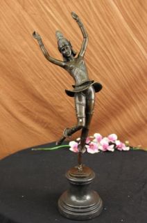 Vintage Signed Cassel Art Nouveau Dancer Russian Bronze Sculpture 