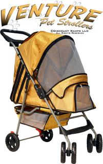 Yellow Folding Dog Stroller Carrier Pet Strollers Dogs PS 02 Yellow 