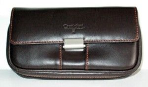 Brown Padded 2 Tobacco Pipe Case w Handle Castleford