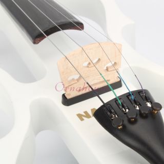   White Electric Violin Rosin Bow Case Headphone Shoulder Drag