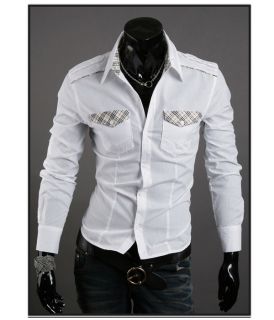 New Mens Luxury Casual Slim Fit Stylish Dress Shirts 3 Colors 3 Size 
