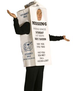 Milk Carton Costume Lost Mens Funny Halloween Costume